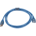 Miniatyrbilde 3 av 5: USB-forlengelseskabel 2.0 A hann til lang ledning for datamaskin, 1,5 meter blå
