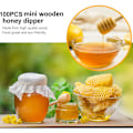 Miniatyrbillede 4 af 5: Mini træ honningskeer til køkken og spisning (100 stk)--