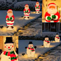 Miniatyrbillede 4 af 5: Udendørs Julehavelys Snemand Formet Landskabsstilys Julelys Dekoration til Have, Terrasse, Veranda 1 stk