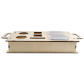 Miniatyrbilde 2 av 5: Sofa Arm Bord, Sofa Armlenetray Klips-på med 2 Rustfritt Stål, Bærbar Snackkurv Treholder - C
