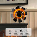 Miniatyrbilde 4 av 4: 8-bladet veggmontert peisvifte 70-375°C 2800 o/min Luftvolum 80-170CFM med krok for vedovn energisparende