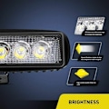 Miniatyrbilde 2 av 5: LED-frontlys 12v, 2 stk 18W 16cm Spot Projector Arbeidslys Lang rekkevidde LED-frontlys LED Motorsykkel Bil LED-lys Arbeidslys Arbeidslampe for lastebil