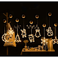 Miniatyrbild 3 av 5: 2 stycken ljusa jul fönsterlampor julgran LED sugkopp lampor jultomten klockor jul älg fönster hängande för juldekoration