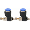 Miniatyrbilde 1 av 5: 2 stk Pneumatisk Hurtigkoblingsslangetilkobling Pneumatisk Regulator Luftstrømshastighetsregulatorventil Regulator (SL4-02)