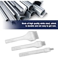 Miniatyrbilde 2 av 5: 3 stk DIY Lærstansverktøysett Lærhåndverk Klo Stans Prong Verktøy Hvit Stål 2/5/10 Håndverk Lacing Sy Meisselsett Prong 2,7 mm 3,0 mm 3,38 mm 3,85