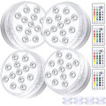 Miniatyrbild 1 av 5: 4-pack undervattens LED-lampa, vattentäta LED-lampor med fjärrkontroll RGB-färgväxlande dammdekoration HIASDFLS
