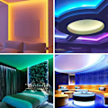 Miniatyrbilde 5 av 5: 20M Lys RGB 3528 Fargeskiftende LED Fleksible Lys med 44-Tasters Fjernkontroll for Soverom TV Lyslist EU-Plugg