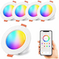 Miniatyrbilde 1 av 5: 4 stk LED Nedfelt Spotlight, 10W Nedfelt Taklamper Kald Hvit 6000K 900LM 230V Åpningshull Størrelse 95mm Ikke-dimbar, IP44 Justerbar Spotlight for