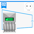 Miniatyrbillede 2 af 5: 4-Slots Intelligent Batterilader til AA/AAA NiCd NiMh Genopladelige Batterier LCD Display EU Stik