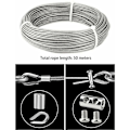 Miniatyrbillede 2 af 5: 3mm rustfrit stålwire, 50M/3mm rustfrit stålwire, belagt stålwire med kabelbindere, M3 ærmer, rustfrie stållugs, 3mm wire wire til Cl
