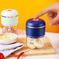 Miniatyrbillede 5 af 5: Elektrisk Power Garlic Chopper Bog Kødhakker Mini Hvidløgspresse Grøntsags Chopper Masher USB Opladning (Grøn)