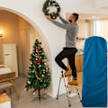 Miniatyrbillede 3 af 5: Foldbar Stigeskjul til Indendørs Støvbeskyttende Husholdnings Trinladder Dækker til Terrasse Have Udendørs Husholdnings Foldbar Trinladder Opbevaringspose Beskytter Furni