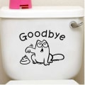 Miniatyrbilde 4 av 5: Veggklistremerke Toalett “Goodbye” Toalett Katt Klistremerker for Vaskerom Dekor Toalettsete