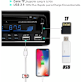 Pikkukuva 5 / 5: Bluetooth-autoraadio, 1 DIN -autoraadiovastaanotin MP3 WMA FM -soittimella, kaukosäätimellä, kahdella USB-portilla, handsfree-stereolla 4 x 60W, tukee iOS:ää ja Androidia (N