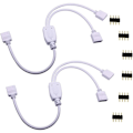 Pikkukuva 1 / 5: 2 kpl Jakajakaabeli 1-2 RGB LED-nauhajakajakaabeli LED-nauha 2-tie DC-jakaja 1-2 LED-jakajakaabeli 4-napainen jatkokaabeli SMD 5050 352:lle