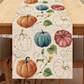 Miniatyrbild 2 av 5: Höst Eukalyptus Blad Bords Pumpor, Höst Thanksgiving Kök Matsal Bordsdekoration för Inomhus B