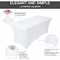 Miniatyrbillede 4 af 5: 2 Pakker Hvid Elastisk Dug - Spandex Dug til 180cm Rektangulært Bord, Maskinvaskbar Rektangulær Dug Fest Bryllup