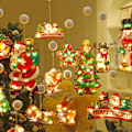 Miniatyrbilde 4 av 5: Julevinduer Dekorasjon Lys, Sugkopp Vindu Hengende Lysstreng Juledekorasjon Klistremerker Julefest Dekor