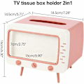 Miniatyrbilde 2 av 5: Retro Vevduksholder for alle telefoner Multifunksjonelt kjøkken Soverom Kontor Stue Bad Rosa 18,5 x 14,5 x 16 cm