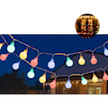 Miniatyrbilde 2 av 5: Utendørs lyslenke, fargerike pærer, 12M, 100 LED, julelyslenke for fester, hager, balkonger og innendørs, jul, barnerom, fest