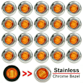 Miniatyrbilde 5 av 5: 50 stk 3/4 tommers 3 LED mini runde tilhenger sidemarkeringslys universal for lastebiler båt pickup campingvogn RV blå
