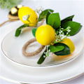 Miniatyrbillede 5 af 5: Citron Servietringe Sæt med 6 Citron Vinstok Serviet Holdere til Spisebord Dekoration Banket Bryllup Fødselsdag Jul B