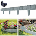 Miniatyrbilde 1 av 5: Steinutseende plen - Fleksibelt plastgjerde for hage - Kanting for plenklipping - Hagepalisade - Perfekt som dekorativt gjerde for palisade (10 deler/2,5 m)-