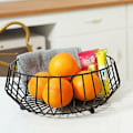 Miniatyrbild 5 av 5: Fruktkorg Bänkskiva Förvaringskål för Snacks Frukt Kök Display Dekorativ Skål Svart A