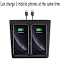 Miniatyrbilde 4 av 5: Svart trådløs lader med dobbel USB-port til biltelefoner for Model 3