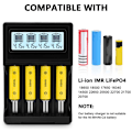 Pikkukuva 5 / 5: 2X 18650 Akun Latauslaite, 4-paikkainen LCD-näyttö Nopea Purkaus Toiminto Akut 3.7V Li-Ion Latauskelpoiselle