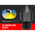 Miniatyrbild 2 av 5: 5 st/förpackning 3D-skrivardelar MK8 Härdat stålmunstycke 1,75 mm 0,4 mm för MK8 3 CR10 CR10S Hotend-kit