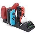 Pikkukuva 5 / 5: Monitoiminen 8-in-1 langaton latausasema peliohjaimen lataukseen Switch Joy Con / Pro / Wizard Ball -ohjaimille