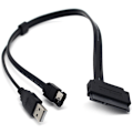 Pikkukuva 4 / 4: 22-pin SATA - ESATA 2,5 tuuman kiintolevy datan USB-virtalähteinen kaapeliadapteri, optimoitu SSD:lle, tukee UASP SATA III/EC-SSHD