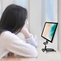Miniatyrbillede 5 af 5: Multifunktionel Lazy Mobiltelefonholder Foldbar Skrivebord Løft Aluminiumlegering Bærbar Stativholder Rose Gold