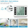 Miniatyrbilde 3 av 5: Kjøleskapstermometer, kjøleskapstermometer med frysealarm, trådløst innendørs utendørs termometer med 2 sensorer, MIN/MAKS og temperaturalarm, Connec