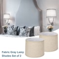 Miniatyrbilde 2 av 5: 2 stk. naturlige lampeskjermer, høye erstatningsstofflampeskjermer for bordlampe, gulvlampe - beige