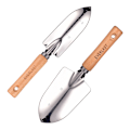 Miniatyrbilde 2 av 3: Hagespade i rustfritt stål med trehåndtak, for planting av blomster, frøplanter, jernhakk, hageredskaper, hagespade i rustfritt stål, blomster