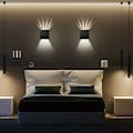 Miniatyrbillede 3 af 5: Indendørs væglampe, 2 stk. LED Moderne væglampe, 3000K varm hvid aluminium væglampe, vandtæt IP65 udendørs væglampe til soveværelse, hjem, gang
