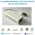 Miniatyrbilde 4 av 5: 2-pak Gigabit Ethernet-nettverksadapter 100mb LAN USB 2.0 USB A til RJ45 PC Notebook Ultrabook Tablet Windows Mac - Hvit (2, Hvit)