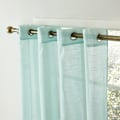 Miniatyrbillede 3 af 4: Korte, Halvgennemsigtige Voile Gardiner med Øjer i Linnedesign - Shop Gardiner og Sjal til Stue, Soveværelse, Børneværelse - Blå 160×140cm (H×B) Sæt af 2 - DENUOTO