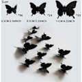 Miniatyrbillede 2 af 5: 120 stk. 3D Simulerings Sommerfugl Vægsticker, Soveværelse Stue Magneter og Lim Stickersæt, Børneværelse Dekoration Sort-Fei Yu
