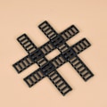 Miniatyrbillede 3 af 5: 8 stk. blød polymer let installationsstige, 18 slots, sort