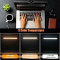 Miniatyrbilde 4 av 5: Laptop-skjermlampe, USB-lampe for datamaskin, skrivebordslys for hjemmekontor med justerbar lysstyrke/3 fargetemperaturer/plass