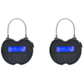 Miniatyrbild 1 av 5: 2X Smart Time Lock LCD-display Elektronisk USB Laddningsbar Tillfällig Timer Resa Svart