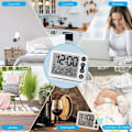 Miniatyrbillede 5 af 5: Indendørs termometer hygrometer, multifunktionel elektronisk termo-hygrometer, klart LCD-display, præcis fugtighedsmåler med vækkeur til hjemmet, B