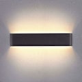 Miniatyrbillede 1 af 5: Indendørs væglampe LED Sort 31CM Varmt Hvid Vægslampe 20W 3000K Moderne til Soveværelse Stue Trappe Gang Badeværelse