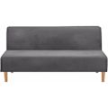 Miniatyrbilde 1 av 5: Sofa Trekk Armløse Sofa Bed Trekk, Stretch Fløyel Futon Sofa Trekk Tykk Myk Koselig Sofa Bed Trekk Møbelbeskytter Armløs Folding Sofa Be