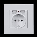 Miniatyrbilde 3 av 5: 3X PC Panel Veggmontert Strømuttak Standard Strøm 16AUE Jordforbindelse med Dobbel USB-Laderport 2100Ma Mobil