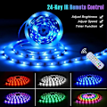 Miniatyrbilde 2 av 5: LED-stripe, 5M 150LED Bluetooth LED-stripe 5050 RGB 5V USB, Lysstripe styrt via APP og fjernkontroll, 16 millioner farger og 213 moduser Perfekt