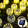 Miniatyrbild 1 av 5: Marockanska Fejljjus, Vattentäta 7 Meter 50 LED-Ljusslingor 8 Belysningslägen, Solcellsdrivna Utomhusljusslingor Passar för Sovrum, Innergård, Trädgård